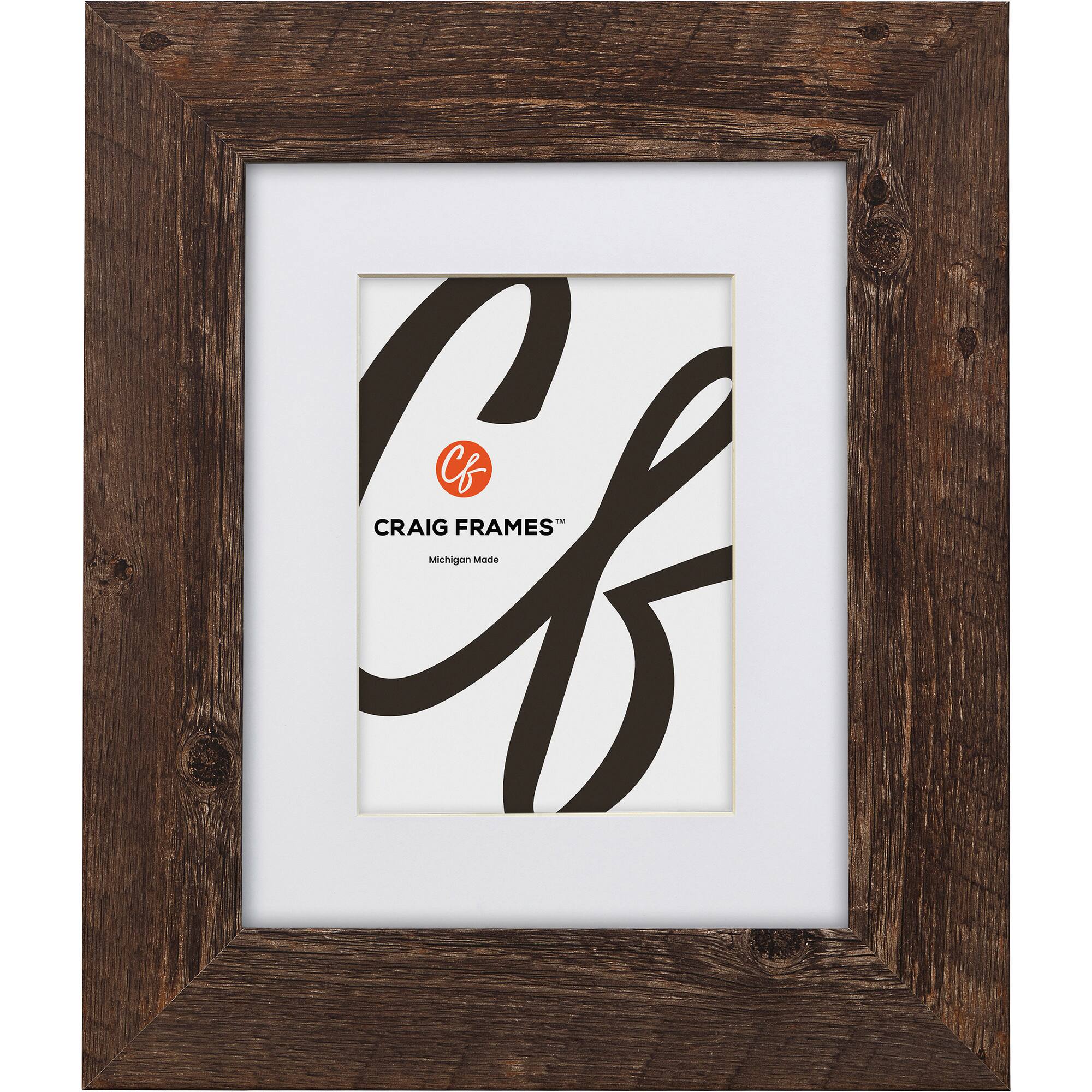 4 Pack Craig Frames American Barn Brown Oak Picture Frame with Mat